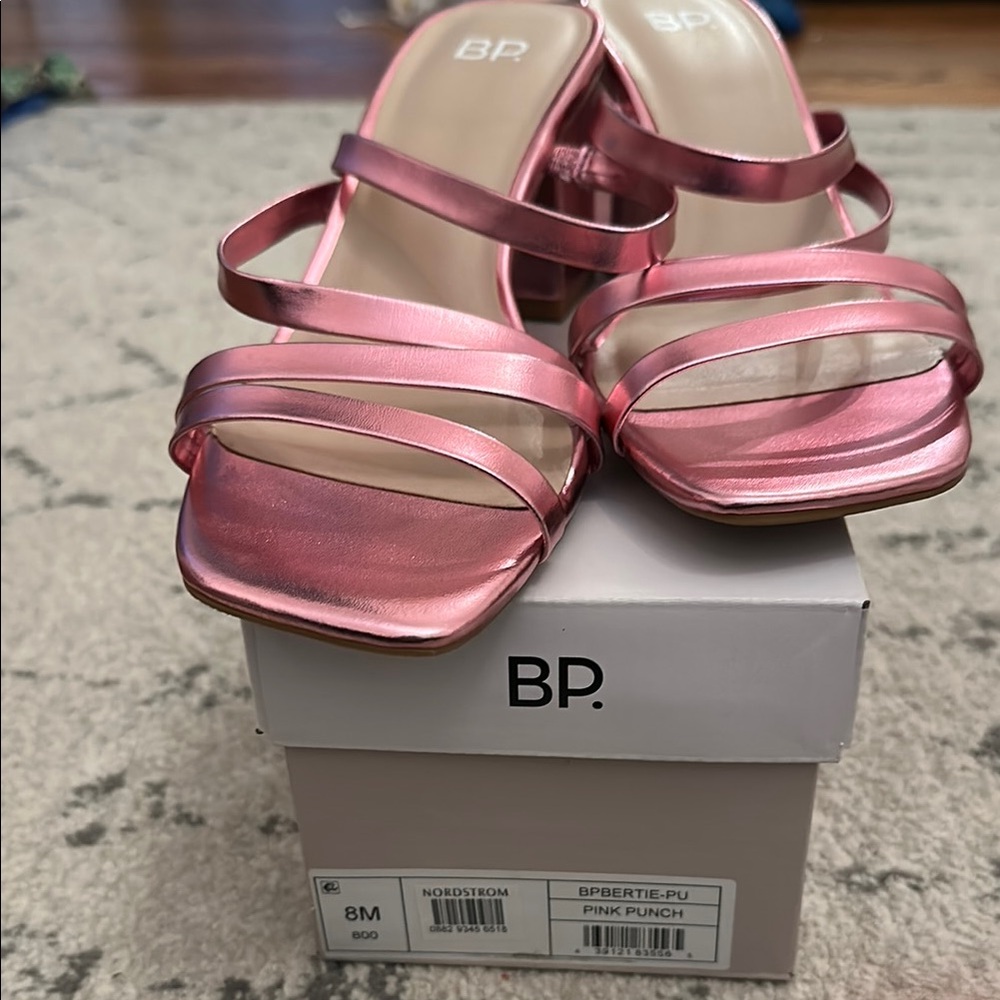 bp Women's Pink Strappy Sandals